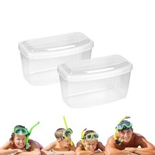 2PCS Swim Goggles Box Scuba Diving Mask Storage Case Dive Mask transparency
