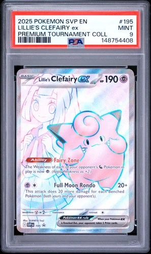 PSA 9 Lillie'S Clefairy Ex #195 2025 Pokemon Black Star Promo 148754408