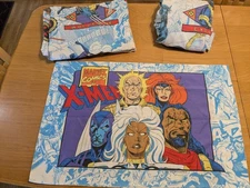 Vintage Marvel Xmen 1994 Complete Sheet Set Flat Fitted Pillowcase Twin RARE