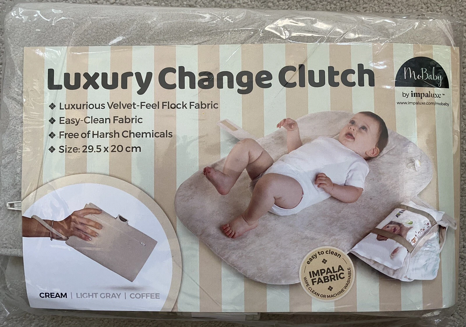 BN - MOBABY by IMPALUXE cream Baby Nappy Change Mat in Foldable Clutch Bag
Opens in a new window or