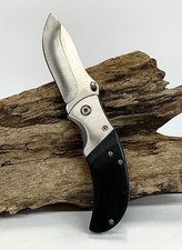 Pocket Knife Spring Assisted Black  Silver 3.25  Blade 7.25  Overall Length 22
