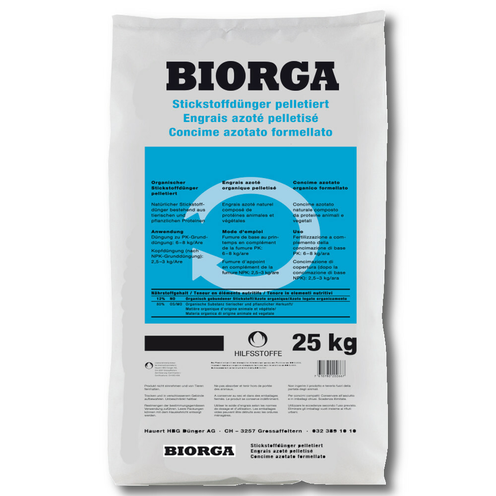 Engrais bio Hauert Biorga résout les carences en azote des cultures et pelouses