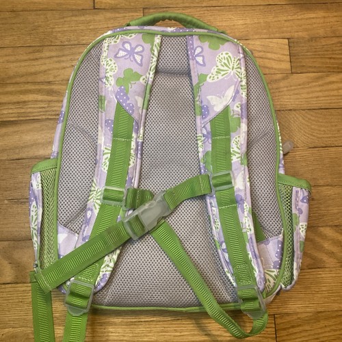 Pottery Barn Kids Small Backpack Green Purple Butterflies Butterfly - Picture 4 of 9
