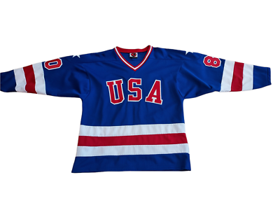 Blue Sweatshirt 1980 Olympic Hockey Jersey Replica Team USA Hockey