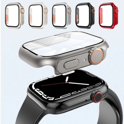 Change to Ultra Case For Apple Watch Series 9 8 7 6 5 SE 40/44/41/45 Glass Cover