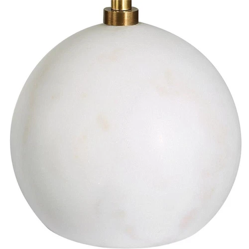 Uttermost Gimlet Contemporary Metal and Marble Drink Table in Honed White/Brass - Picture 3 of 5