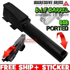 AGGRESSIVE ARMS B.I.F PORTED COMPENSATED Barrel GL0CK 48 G48 BLACK STAINLESS 9mm