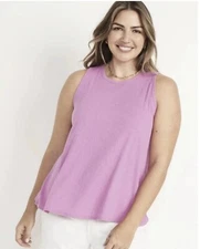 Old Navy Women’s Size XXL ~ Purple Luxe Rib-Knit Swing Tank Top .. $17 NWT