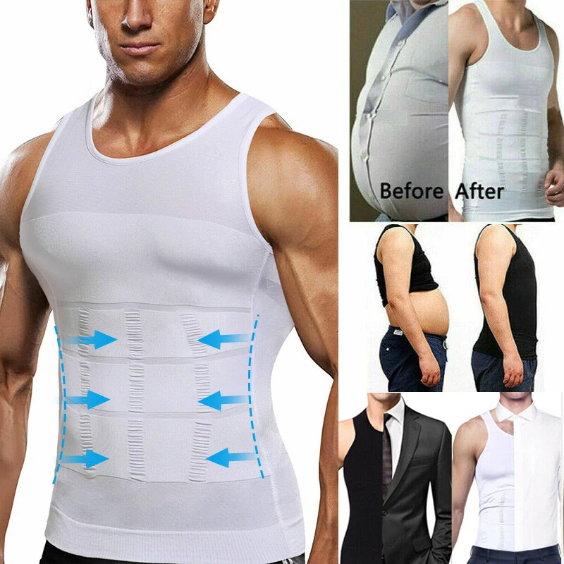 Compression T-Shirt Men Slimming Body Shaper Vest Control Tank Top Shapewear