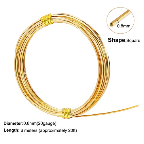 Square brass wire Diameter 0.6mm/0.8mm/1.0mm For Craft Line Jewelry Making DIY - Picture 14 of 18