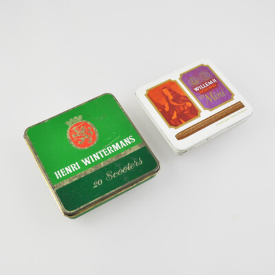 2 alte Blechdosen Zigarren - Henri Wintermans Scooters & Willem II Holland Mini