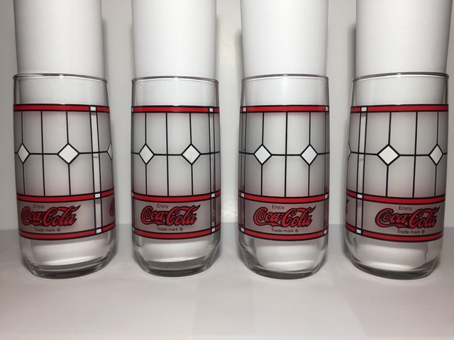 tiffany style coca cola glasses