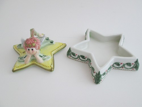 Fitz & Floyd Lidded Trinket Box "Moonbeams" Celestial Angel 5 7/8" Long GC - Picture 7 of 12