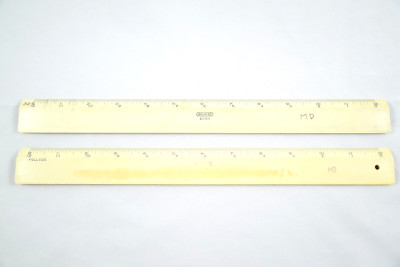 Bruning 2033 2042 Drafting Engineer Rulers Full Size/Half Size- Set of 2