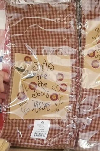 Asciugamano da cucina ricamato sorrisi sono le anime baci asciugamano piatto arredamento primitivo - Foto 2 di 2