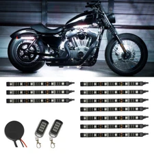 LEDGLOW 10pc WHITE SMD LED FLEXIBLE MOTORCYCLE UNDERGLOW BODY LIGHT KIT