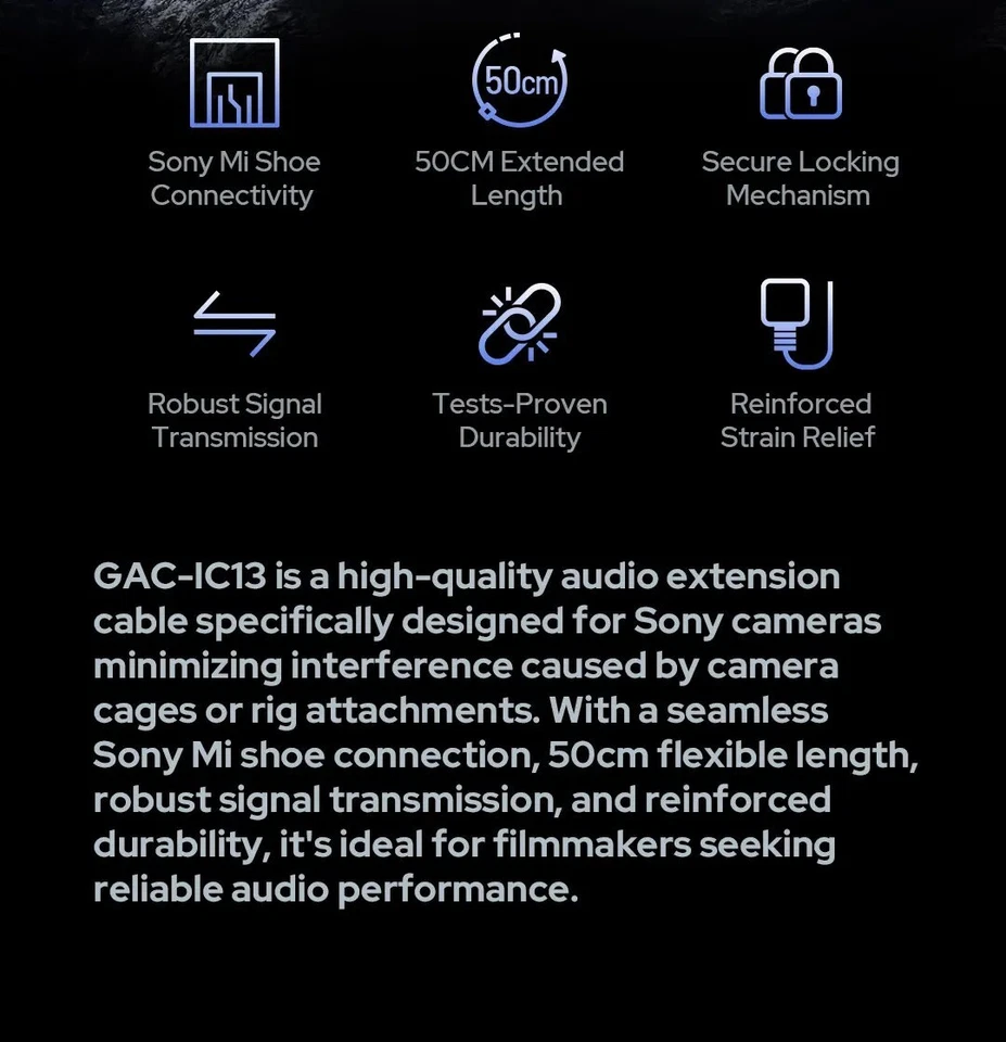 Godox GAC-IC13 Multi Interface Shoe Extension Cable for Sony Mi shoe connection - Image 3 of 4
