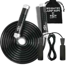 Weighted Jump Rope Set of 2 w/ Standard Skipping Cord Exercise Burn Calories