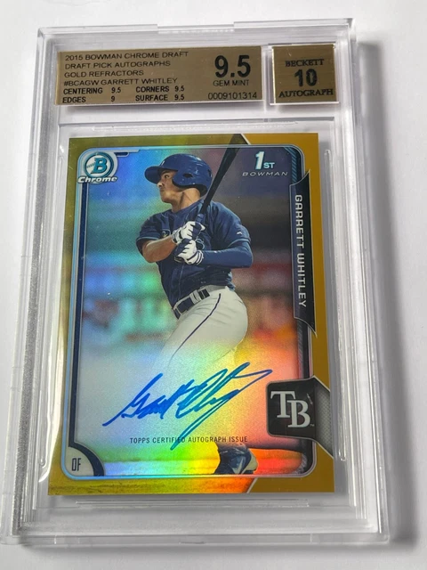 2015 Bowman Chrome Draft Gold Refractor Auto Garrett Whitley BCA-GW BGS 9,5/10