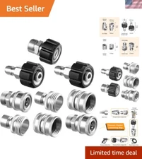 Stainless Steel Pressure Washer Adapter Set - 9 Quick Disconnect Pieces