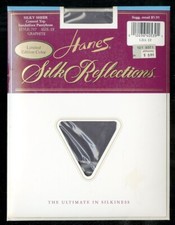 Hanes Silk Reflections Pantyhose 717 Sandalfoot LTD Edition GRAPHITE Size EF