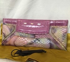 Vbh Clutch Venus First Edition 73/300 Pink Multi Snake Pink Alligator Trim 11×5”
