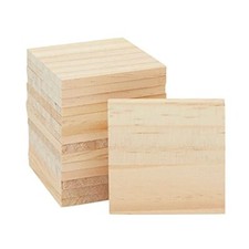 Unfinished 3x3 Wooden Squares for Crafts, Wood Burning, Engraving 15 Pack 3 In