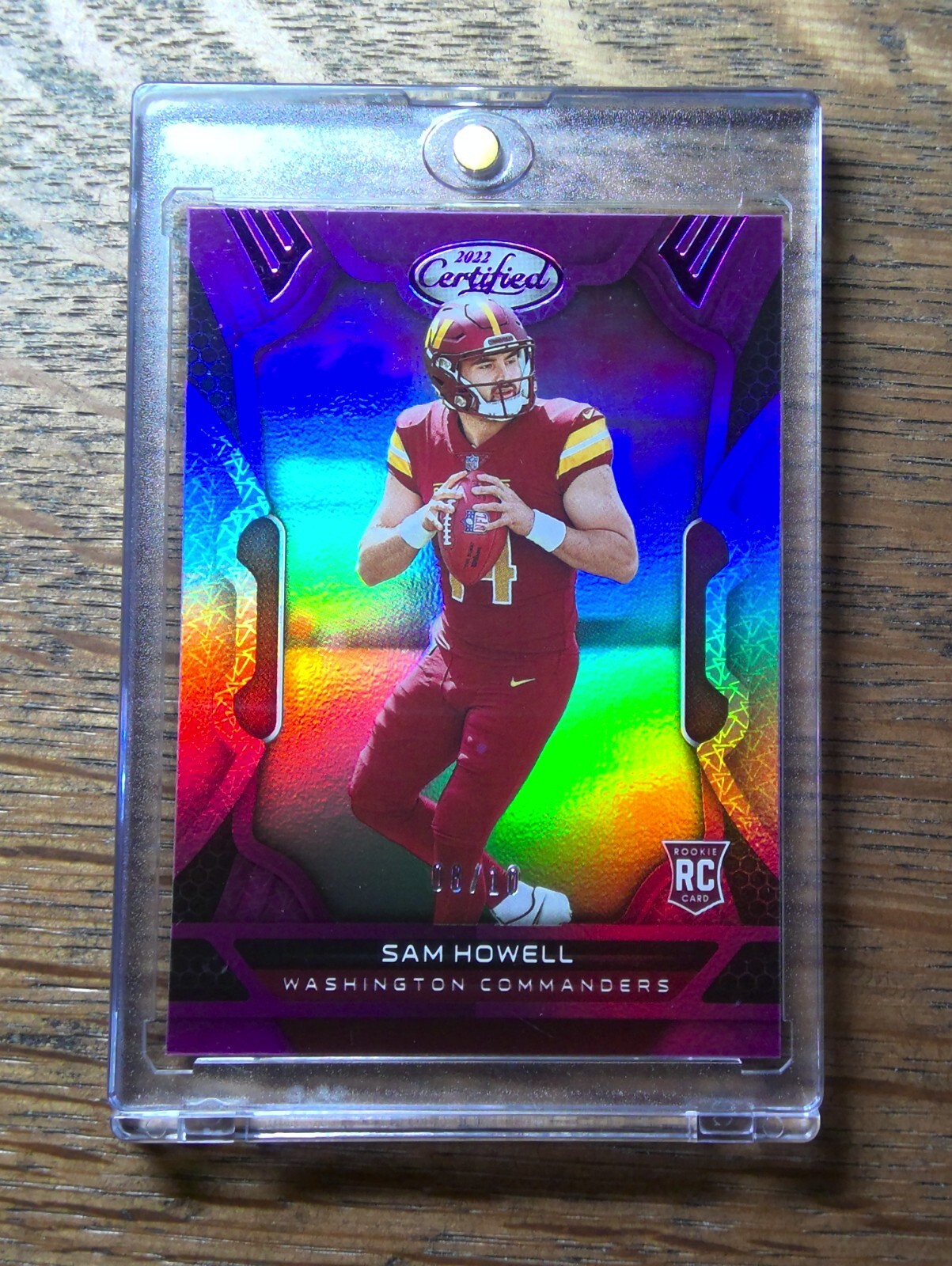 SAM HOWELL RC PURPLE MIRROR PARALLEL SSP /10 ROOKIE CERTIFIED 2022 #106