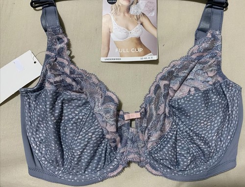 M&S WILD BLOOMS LACE COLLECTION BÜGEL VOLLSCHALEN BH in GRAU MIX Größe 32D - Bild 4 von 10