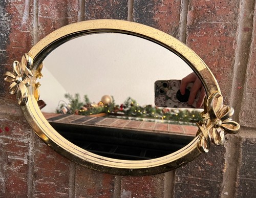 Antique Art Nouveau Wall Mirror Gold Tone - Picture 2 of 15