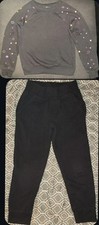 Girls Athletic Works Rainbow Star Sweat Set Outfit Size 6/7