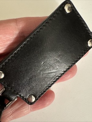 PRADA Black Leather Silver Tone Ship Bag Charm | eBay