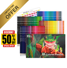 80 Colored Pencils, Soft Core Color Pencil Set for Adult Coloring Books Artist..