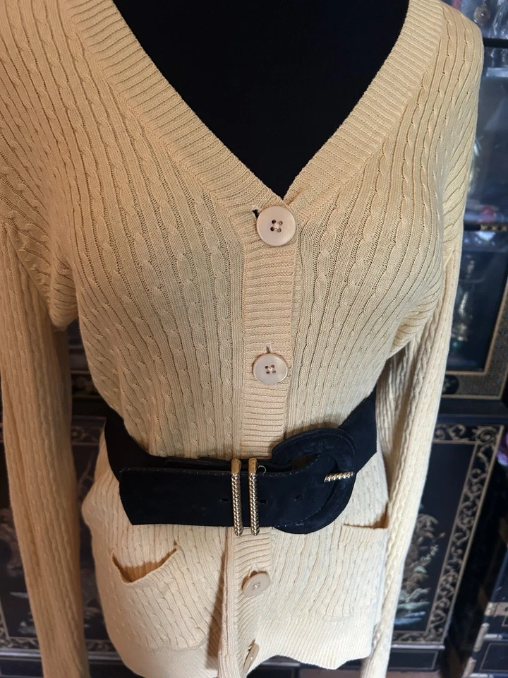 Cinturón Y2K Macy’s 1994 Declaración Morgan Taylor Negro Gamuza Dorado GLAM Cinturón Ancho L Foto 4 de 4