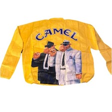 Vintage Camel Jacket Mens XL Yellow Tyvek Windbreaker Cigarette Promo 1992 90s