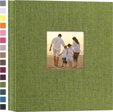 potricher Linen Hardcover Photo Album 4x6 1000 Photos 1000 Pockets, Green