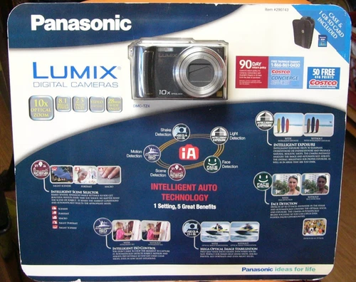 NEW Panasonic Lumix DMC-TZ4 8.1MP Digital Camera Black Kit