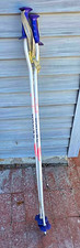 Kerma Aluminum Ski Poles 2-Pack White/Purple Adjustable Wrist Strap Downhill