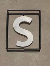 Modern Decorative Letter S in Black Metal Frame