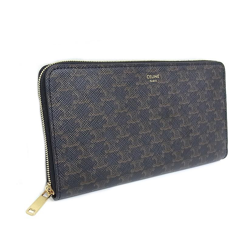 Celine Authentic Long Wallet Triomphe Large Zip Wallet Calfskin