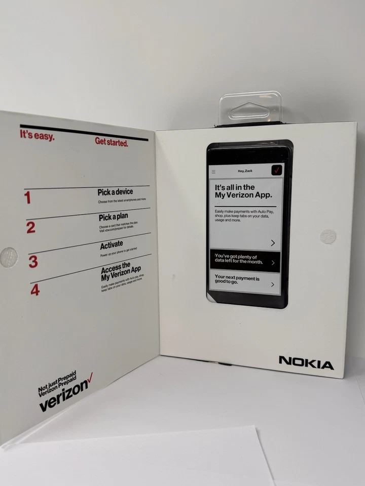 Verizon Wireless Nokia 2V Prepaid Smartphone ~ Blue / Silver ~ New & Sealed - Image 3 of 3