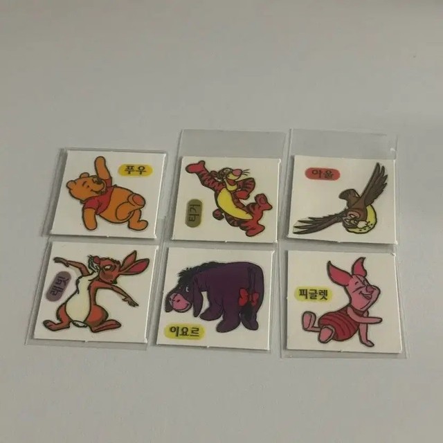 Set of 6 Winnie the Pooh Stickers Tiddly Stickers Collectible