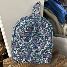 Blue Purple Green Tan Paisley Quilted Mini Backpack New Without Tags Unbranded
