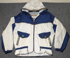 Vintage East West Action Design Jacket Women's Small Nautical Navy White 80's