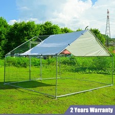 Large Metal Chicken Coop Dog 20/13/10ft Walk-in Chicken Cage  Waterproof Cover