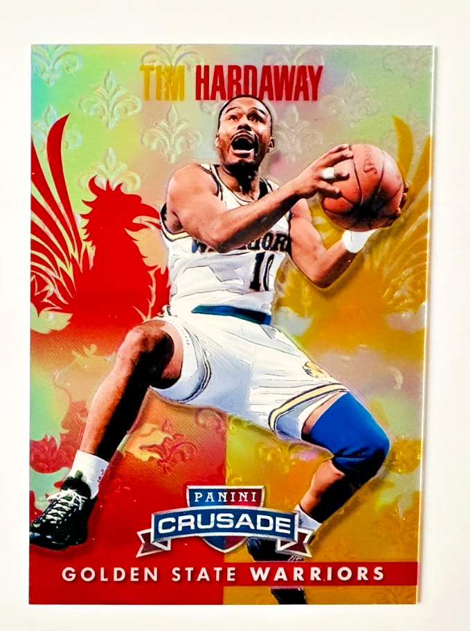 2013-14 Panini Crusade Tim Hardaway RED GOLD SILVER Prizm Card #/349 Warriors!