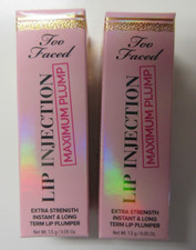 2 x Too Faced Lip Plumper Injection Maximum Extra Strength Plump Clear Pink