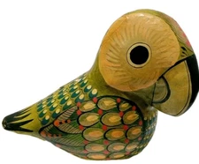 VTG Ser Mel Mexico Tonala Paper Mache Bird Hand Painted Vibrant Colors Signed 