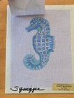 Squiggee-Gail Hendrix Hand Painted Needlepoint Canvas-SEAHORSE w/ Embellishments