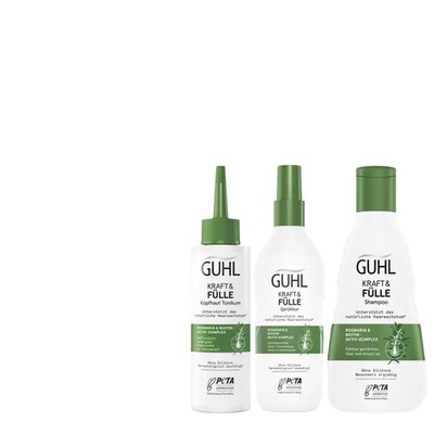 3tlg. Guhl Kraft & Fülle Shampoo | Sprühkur | Kopfhaut Tonikum | Haarwachstum